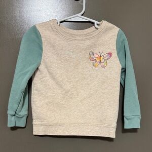 Garanimals Beige and Teal Butterfly Sweatshirt